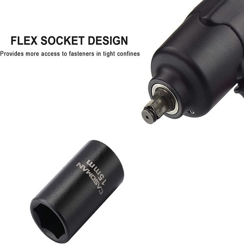 14 Pieces 1/2-Inch Drive Shallow Impact Socket Set, 11-32Mm, CR-V, Metric, 6 Po - Picture 8 of 12
