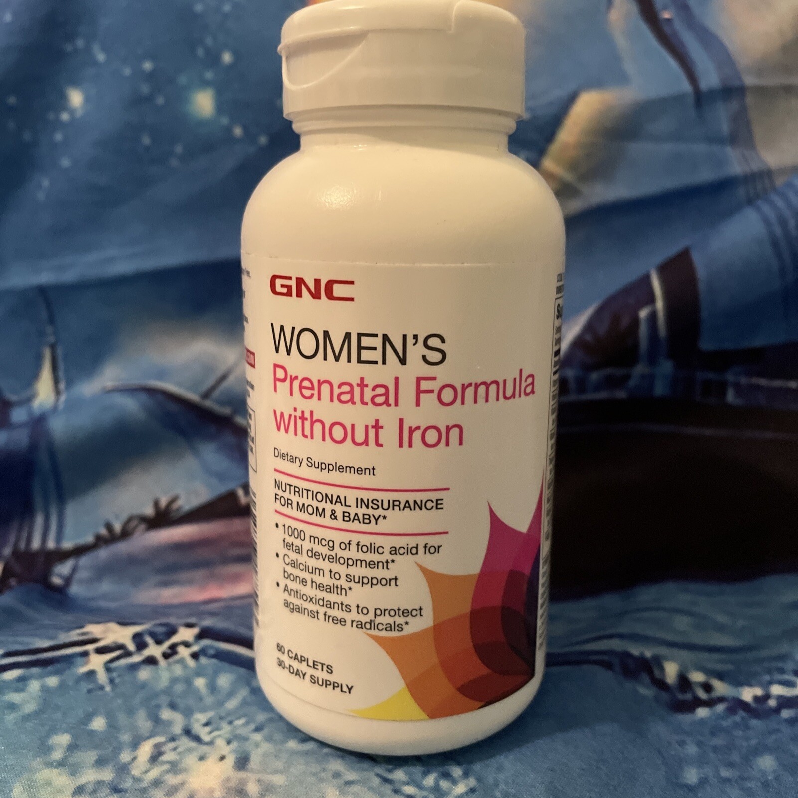 GNC Prenatal Formula without Iron 60 Caplets Folic Acid 12/ 2024