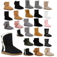 893842 Warm Gefütterte Damen Stiefeletten Glitzer Schlupfstiefel Boots New Look