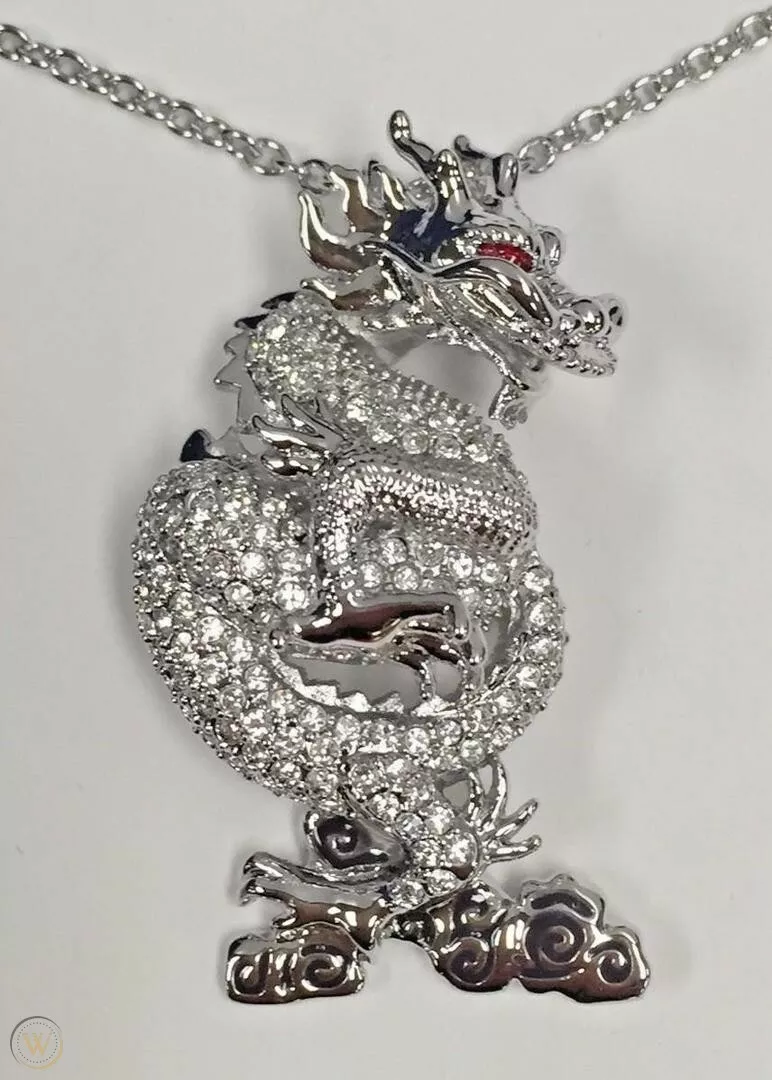Swarovski dragon necklace clearance