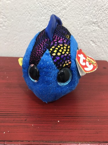 TY Beanie Boos Aqua The Fish 6" Stuffed Plush Blue Glitter Eyes February 18