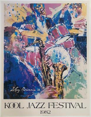 LeRoy Neiman Kool Jazz Festival Hand Signed Offset Lithograph 1982