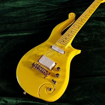 Yellow Prince Cloud Electric Guitar Solid Basswood Body Gold Part SH Pickups CHG