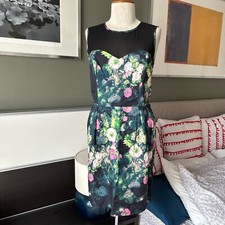 ASOS Mesh Sweetheart Cut Floral and Angels Print Little Party Dress US 8