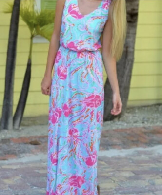 NEW Lilly Pulitzer Mills Maxi Dress Jellies Be Jammin S