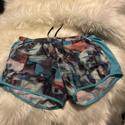 Women's Under Armour Fly-By Printed Shorts multi Blue Dream/Onyx Gym Short Sz: L