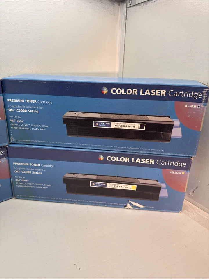 Oki C5000 Series Lot Black, Yellow, Magenta, Cyan Color Laser Cartridges New 4 - Image 3 of 4