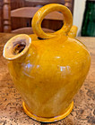 French Antique Confit Pottery Earthenware Provencal Yellow Glaze Ceramic Faience