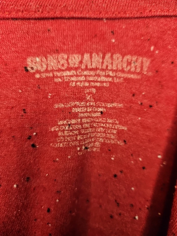 Son's Of Anarchy Shirt Size Mens L Large Red Black Long Sleeve Reaper Logo - Image 4 of 4