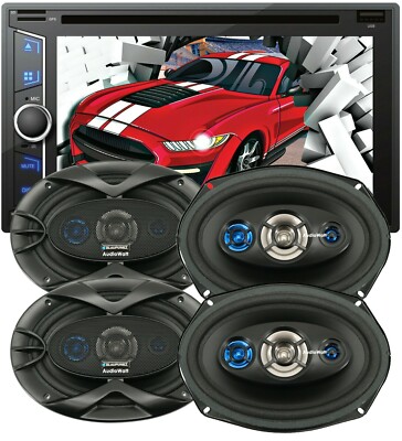 Audiotek AT-D76ML 6.2'' Touchscreen Receiver+ 4x Blaupunkt GTS692M 6''x9'' Speakers
