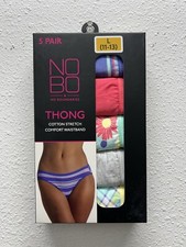 5-Pack NO BOUNDARIES Women  s L 11-13 Cotton Stretch THONG Underwear   Jersey