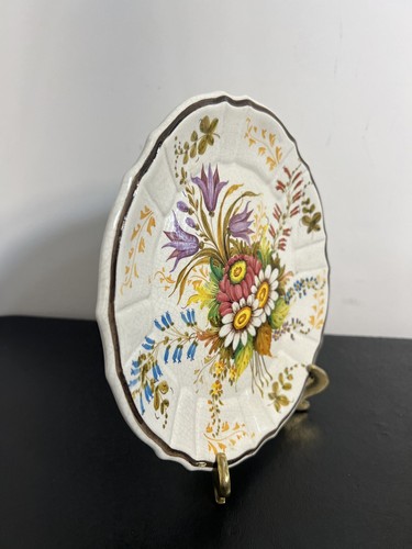 Decorative plate Antica. by Bassano Italy Hand Painted Flowers 8” - Picture 3 of 10
