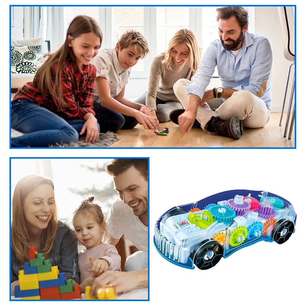 Luminous Flashing Toy Transparent Light LED Music Mechanical Gear Car for Kids - Picture 6 of 8