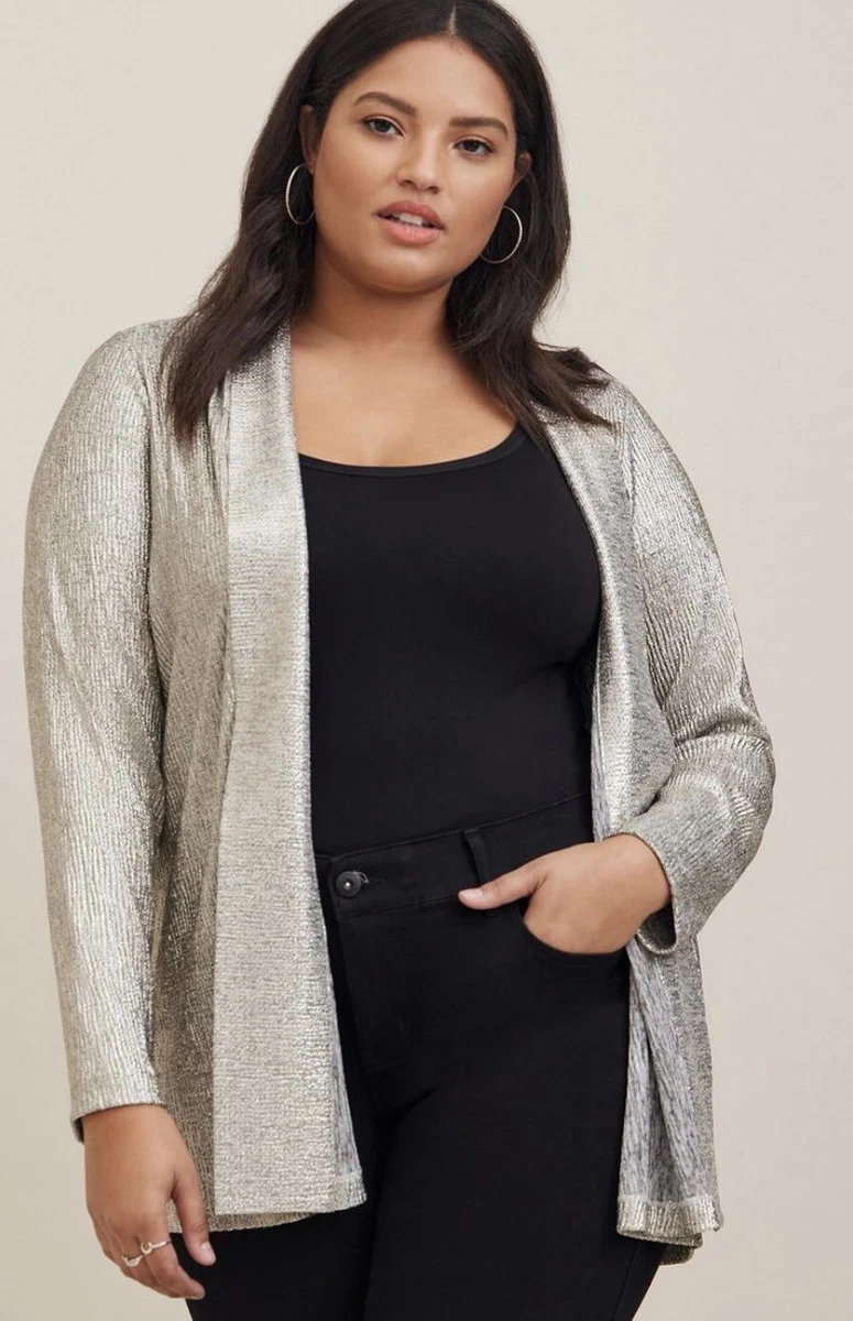 Plus size cheap silver blazer