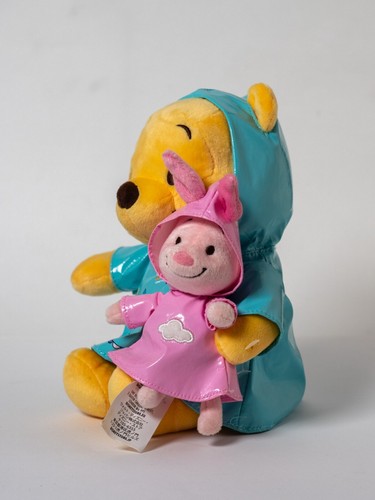 Official Disney Store Winnie The Pooh Piglet Raincoats Plush Soft Toy Rainbow 7" - Picture 2 of 6