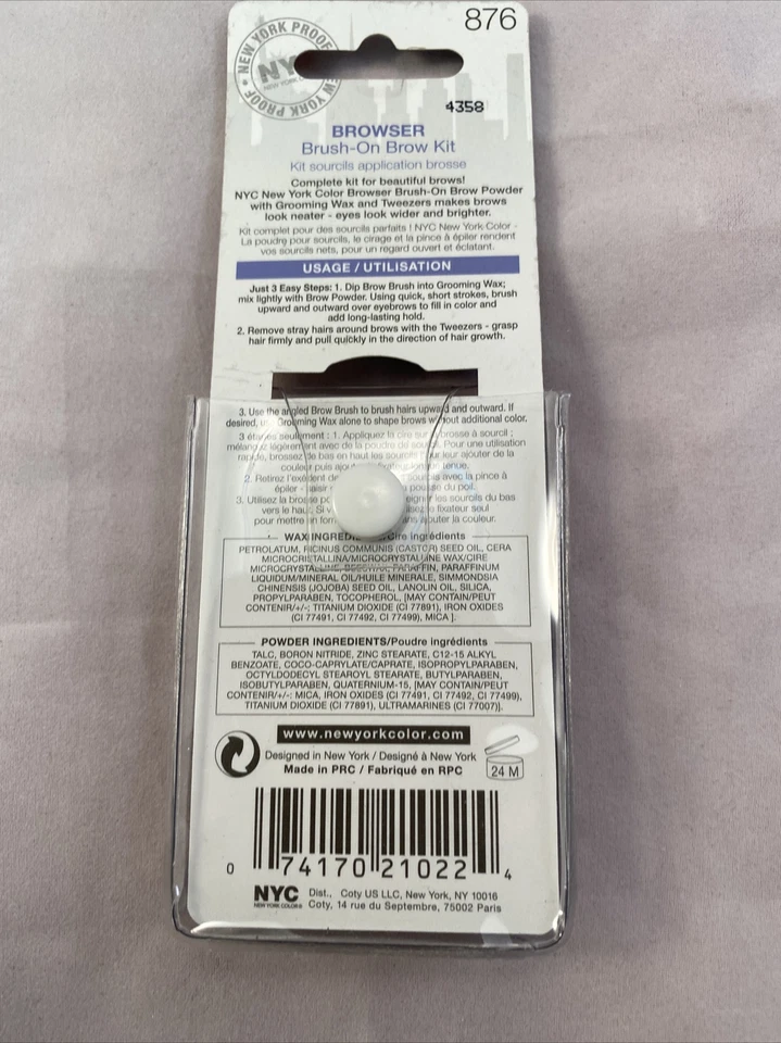NEW YORK COLOR BROWSER BRUSH ON BROW KIT 876 BRUNETTE ~COMBINED SHIPPING~ - Image 2 of 2
