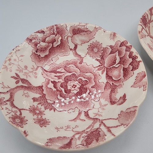 Johnson Brothers Bros Pink Red English Chippendale Set 2 Fruit Dessert Bowls 5¼" - Picture 5 of 16