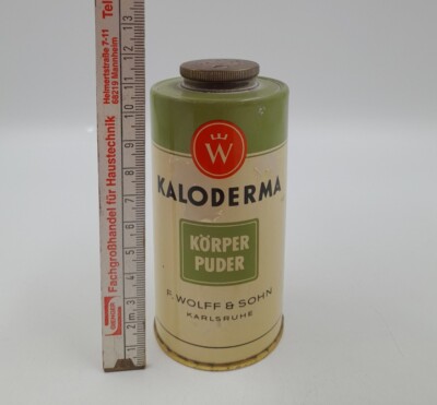 Kaloderma Körperpuder Dose Vintage F.Wolff & Sohn Karlsruhe 12 Cm