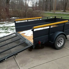 2 Sided Tailgate Utility Trailer Gate & Ramp Lift Assist System 350 Pounds