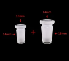 18mm Male to 14mm Female + 14mm Male to 10mm Female | Glass Expander Reducer