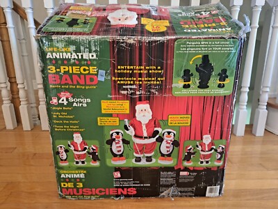 Gemmy Christmas Life Like 3 PC Singing Dancing Animated Santa