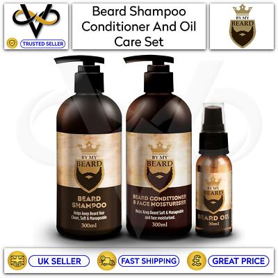 By My Beard Care Set aus Shampoo, Öl, Conditioner & Feuchtigkeitscreme Herren Gesichtsbehaarung