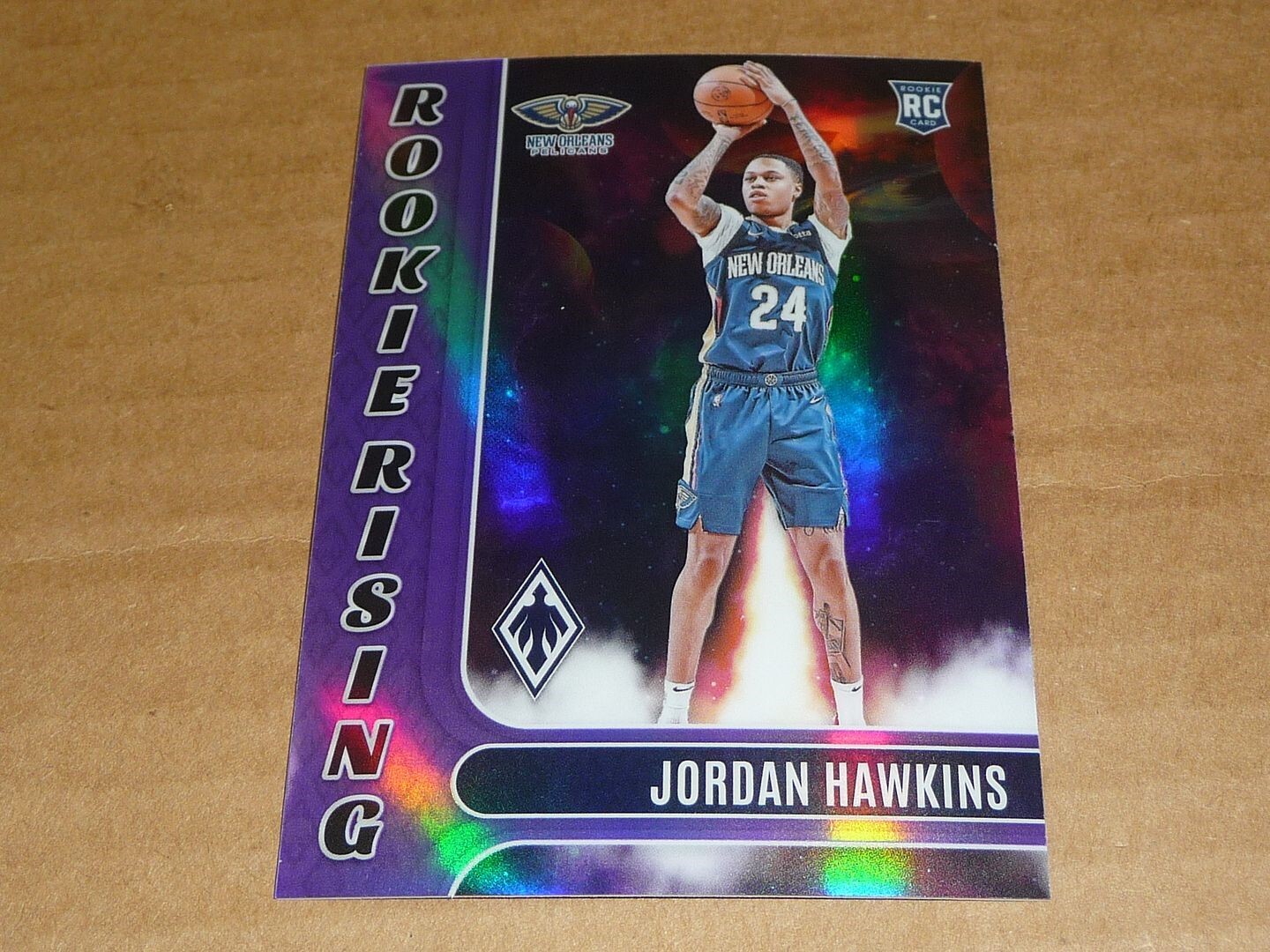 2023/24 Panini Phoenix PURPLE JORDAN HAWKINS ROOKIE RISING 71/75 PELICANS