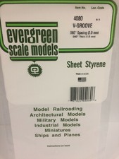 Evergreen EV4080 Lined Sheet White 15x30cm 0.40mm Modeling