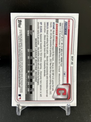 2020 Bowman Chrome Prospects Tyler Freeman Cleveland Indians BCP-40 - Picture 2 of 2