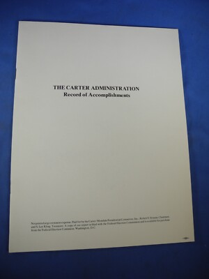 RARE The Carter Administration Record of accomplishment from 1980 Presidential