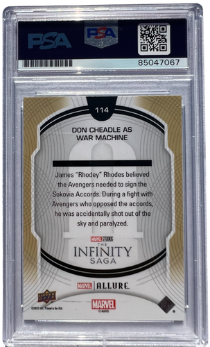 DON CHEADLE SIGNED 2022 UPPER DECK MARVEL ALLURE WAR MACHINE PSA/DNA AUTO 10 - Picture 2 of 2
