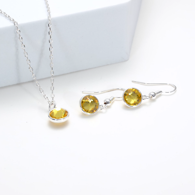 Birthstone Necklace Philip Jones Birthstone Earrings November