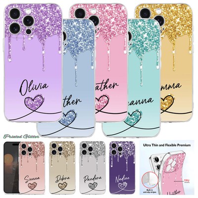 Custom Name Phone Case For iPhone 16 15 Pro Max 14 13 12 Gorgeous Silicone Cover