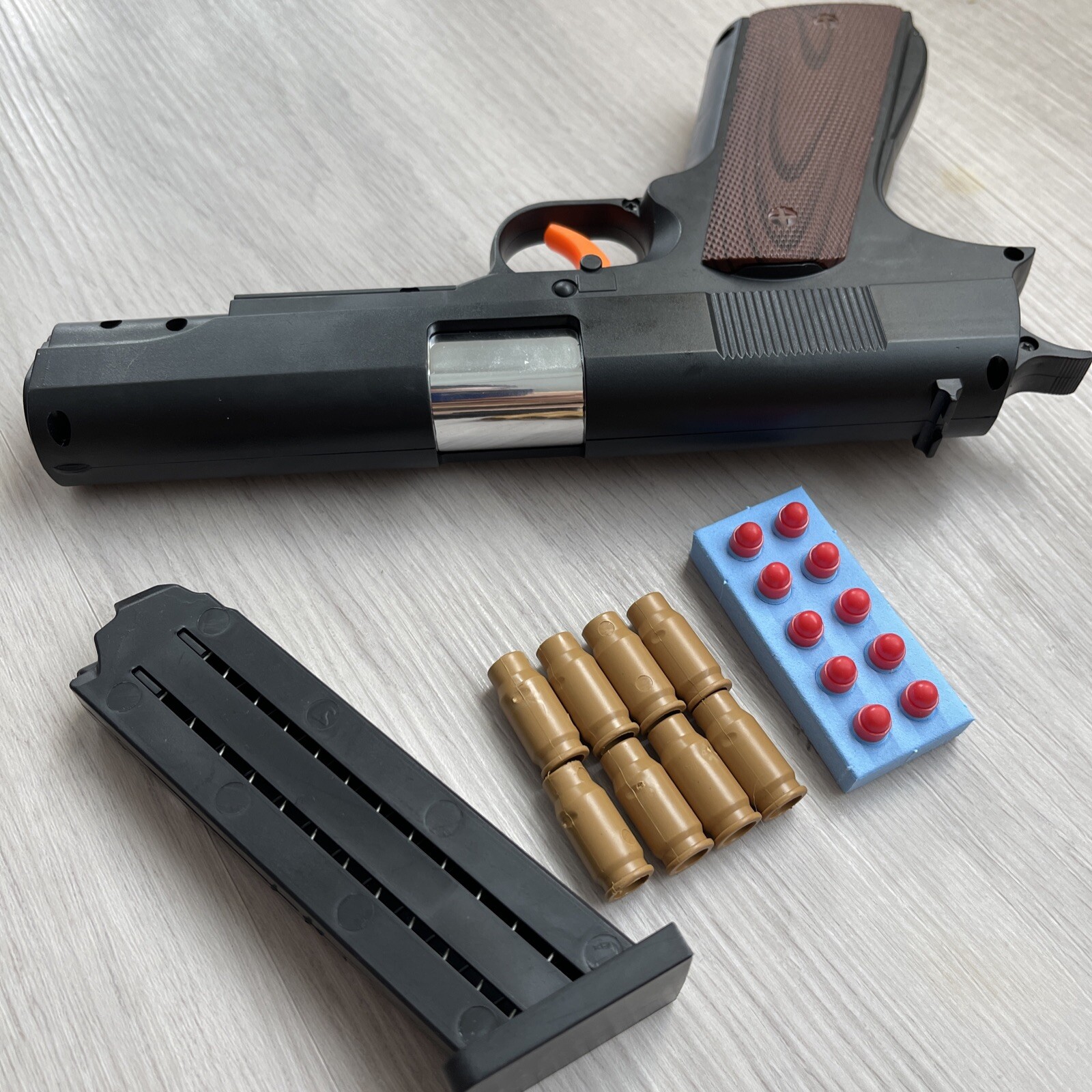 Realistic Toy Gun Colt 1911 Shell Ejecting EVA Foam Blaster Pistol