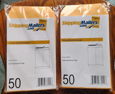 100 Shipping Mailers 6 x 9 Kraft Catalog Envelopes /w Self Adhesive Flap