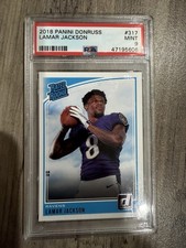 2018 Panini Donruss Lamar Jackson #317 RC Rookie Card PSA 9 MINT - Ravens. rookie card picture