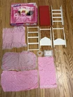 Vtg 1982 Barbie Dream Furniture Canopy Bed Bedding Sheet Pillows Box Complete