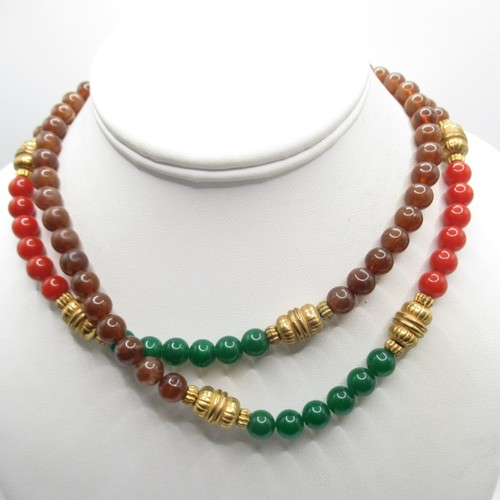 Pauline Radar Vintage Necklace Lucite Gold Tone Accents MCM