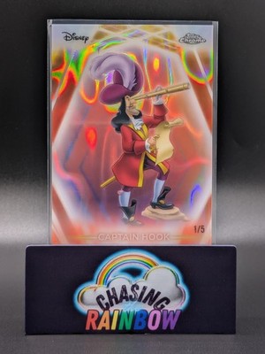 2026 Topps Disney Chrome Neon Etch Captain Hook #CNE-9 RED LAVA /5 - Peter Pan