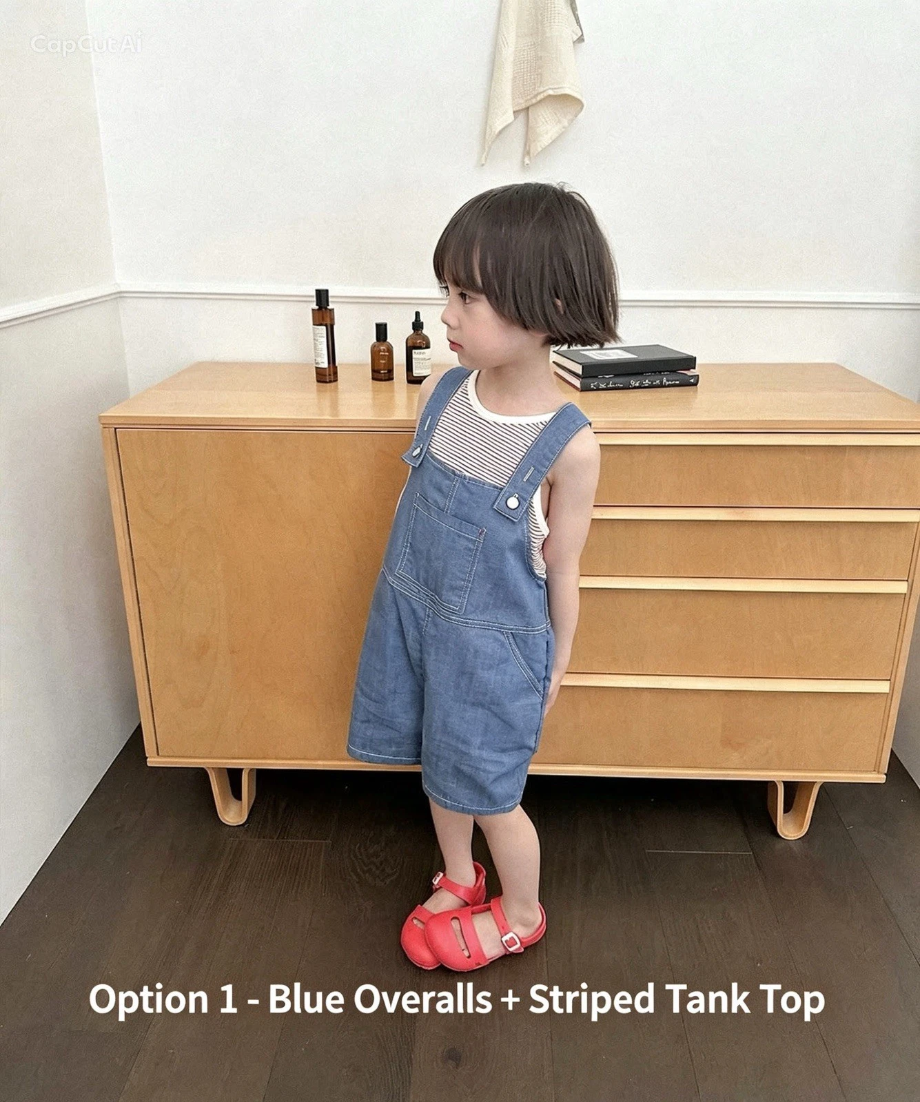 Toddler Outfit Set 2 Piece Summer Overalls T-Shirt Kids Clothes Korean Style