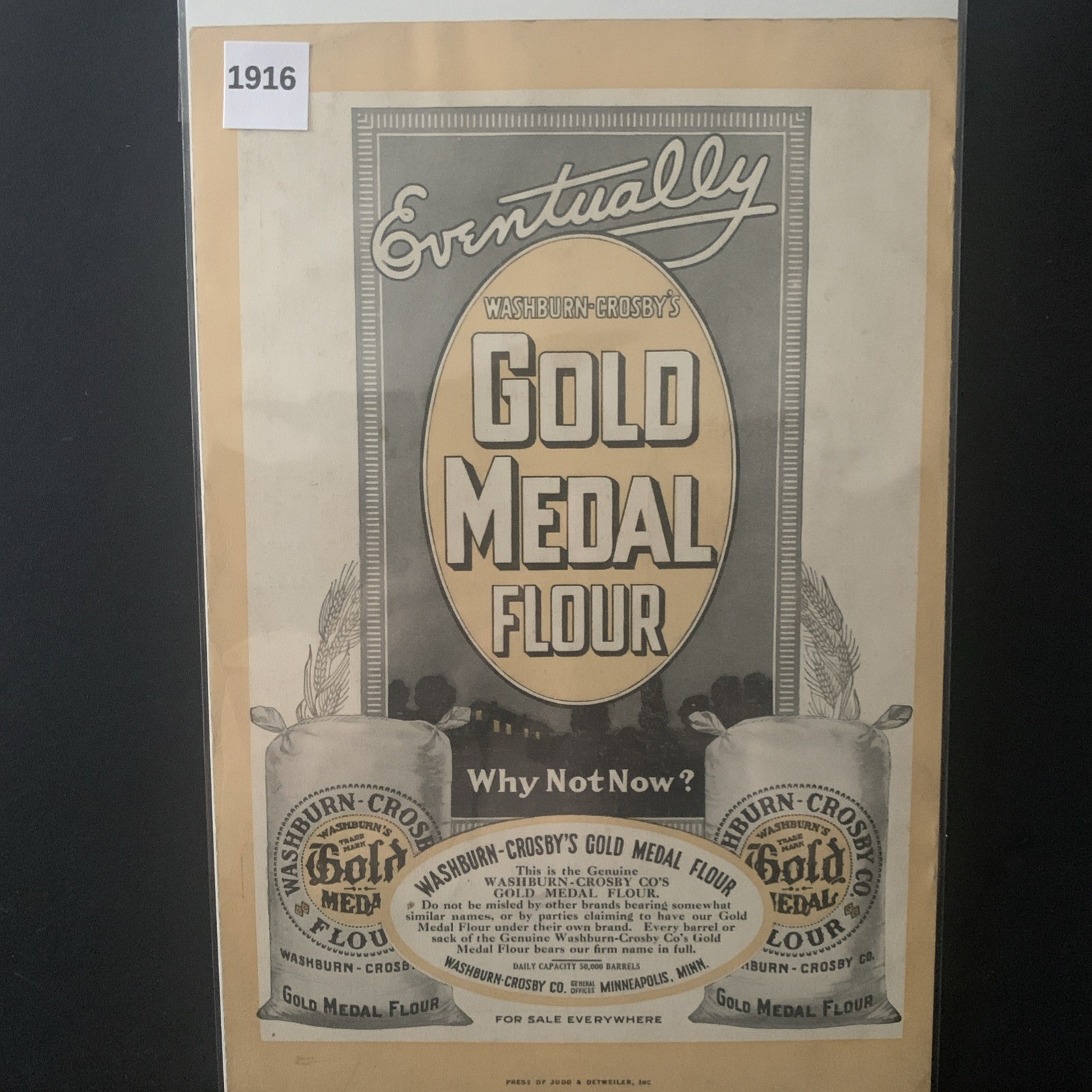 Vintage 1916 Washburn-Crosby's Gold Medal Flour Ad Advertisement