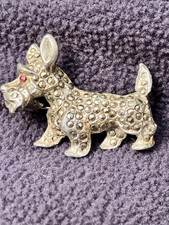 Scottish Terrier Markasiten Brosche