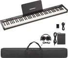 Portable 88 Key Digital Piano Semi-Weighted Bundle Pedal Adapter Bag Beginner