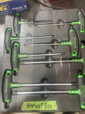 Snap On tools 8-pc T10-T45 TORX T-Handle/L-Shaped Hex Combo Soft Grip +4 EXTRAS
