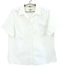 TALBOTS Women's Wrinkle Resistant Cotton Shirt Short Sleeve Cream White 16W PLUS