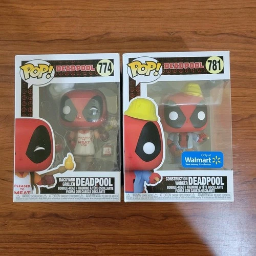 Funko Pop! Deadpool Lot Of 2 Backyard Griller #774 Construction Worker #781