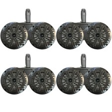 Kicker 6.5" 195W Speakers w/ Charcoal Grilles 4 Pair , Black Speaker Enclosures