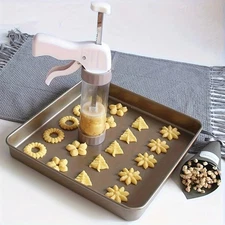 Cookie Press Set Plastic Press Gun with Accessories for Making Small Cookies