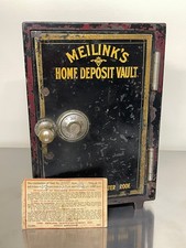 MEILINK'S Antique Combination Safe Home Deposit Vault Vintage Lock Box USA