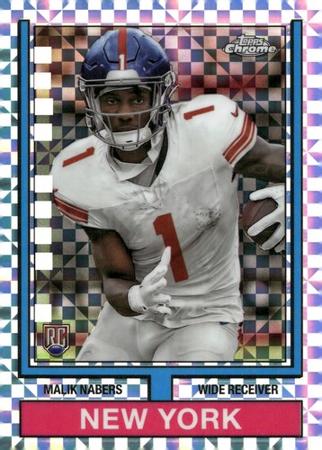 2024 Topps Chrome #74TF-7 Malik Nabers 1974 Topps Football X-Fractor